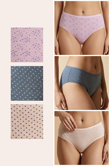 Zivame Medium Rise Full Coverage Hipster Panty (Pack of 3) - Multicolor — image 2